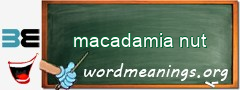 WordMeaning blackboard for macadamia nut